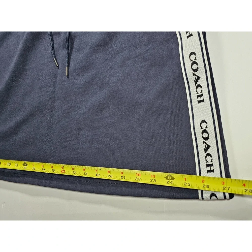 Coach Navy & White Nautical A-Line Tennis Mini Skirt‎ Pull On Drawstring XL